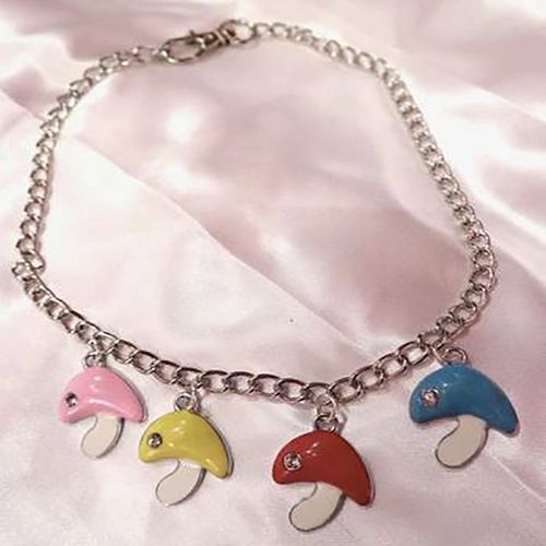 Colliers Avec Pendentif Champignon En Métal Coloré Pour Femmes Et Filles, Chaînes De Cou À La Mode, Bijoux Punk Rock Avec Plante, Nouvelle Collection