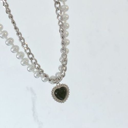 Collier Avec Pendentif En Forme De C¿Ur En Métal Pour Femmes, Vintage, Couleur Noire, Cadeau De Fête, Chaînes De Cou À La Mode, Bijoux, Ras Du Cou Élégant, Exquis