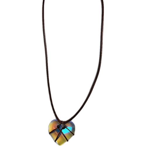 Boho Coloré Amour Coeur Verre Pendentif Colliers Femmes Bijoux Exquis À La Main Corde Chaîne Collier Cadeau Petite Amie Harajuku