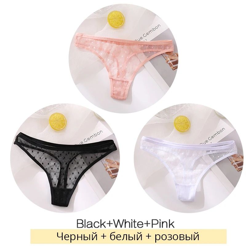 Strings En Dentelle Sexy Pour Femmes,Sous-Vtements  Pois,D...