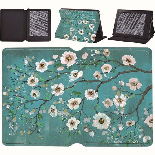 12.Douleur De Fleur Blanche Kindle 10e J9g29r Étui De Protection Pour Tablette, Pour Kindle Paperwhite 2019/Kindle 8e Gen 2016, Coque De Protection Mince