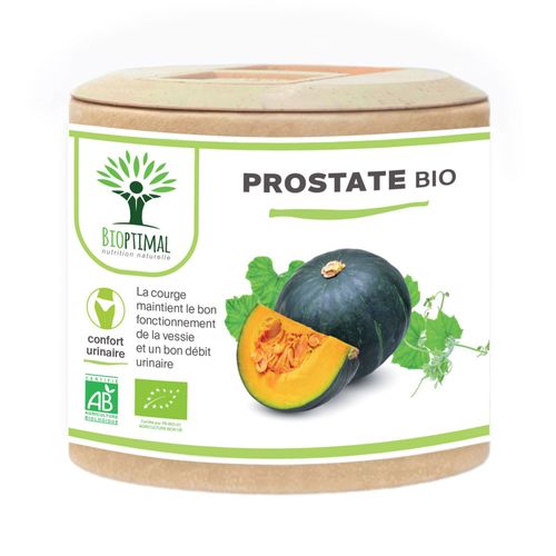 Prostate Bio - Bioptimal - Complément Alimentaire - Courge Ortie Boldo - Protection & Confort Urinaire Homme - Troubles Miction Et Hypertrophie - Fabriqué En France - Certifié Par Ecocert - 60 Gélules 