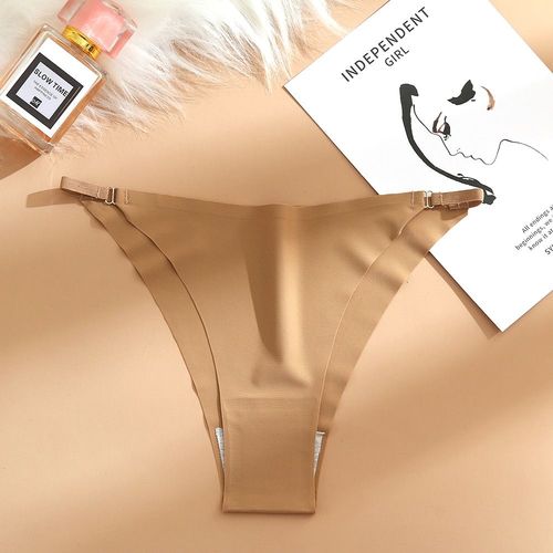 Culotte Sexy Sans Couture Pour Femmes,Sous-Vêtements Féminins,String À Ceinture Fine,Slips À La Mode,Lingerie Élastique,Bikini Tentation - Type Coffee-Xxl