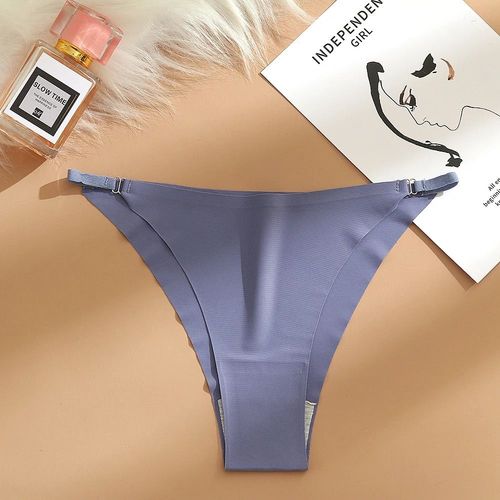 Culotte Sexy Sans Couture Pour Femmes,Sous-Vêtements Féminins,String À Ceinture Fine,Slips À La Mode,Lingerie Élastique,Bikini Tentation - Type Grayish Blue-L