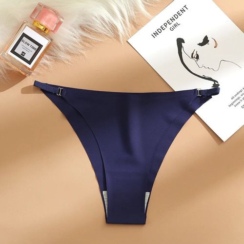 Culotte Sexy Sans Couture Pour Femmes,Sous-Vêtements Féminins,String À Ceinture Fine,Slips À La Mode,Lingerie Élastique,Bikini Tentation - Type Royal Blue-M