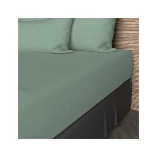 Drap Housse En Coton 140x190 Cm Jersey Vert D'eau, Par Soleil D'ocre