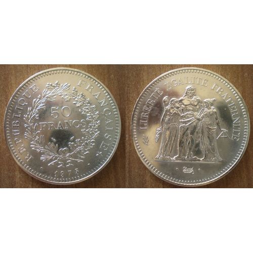 France 50 Francs 1975 Hercule Argent Piece Dupre Frs Frc Frcs
