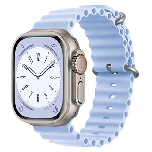 Bracelet En Silicone Pour Apple Watch Ultra Band,49mm,45mm,41mm,44mm,42mm,40mm,38mm,Ocean Invite,Iwatch Series 9,8,7,6 Ultra - Type Sky Orchid-42mm 44mm 45mm 49mm