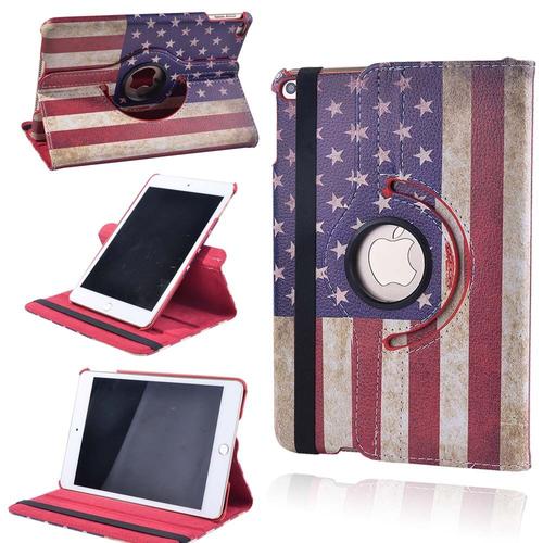 10. Drapeau Américain Américain Ipad Air 1 Air 2 Housse À Folio Rotatif De 360 Degrés Pour Tablette Apple, Ipad Mini Air, Étui Avec Emplacement De Stylo, En Cuir, Antichoc, Compatible Avec Modèles