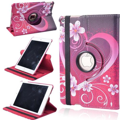 12. Coeur D'amour Ipad Mini 1 2 3 Housse À Folio Rotatif De 360 Degrés Pour Tablette Apple, Ipad Mini Air, Étui Avec Emplacement De Stylo, En Cuir, Antichoc, Compatible Avec Modèles