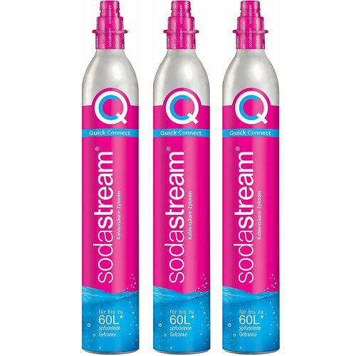 Sodastream - Lot de 3 cylindres de gaz co2 60l quick connect pour machine à gazéifier 3 x cylindre quick connect