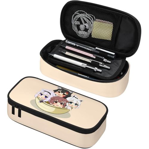 Trousse Hololive Ogami Mio Inugami Korone Nekomata Okami Trousse À Crayons Anime Double Fermeture Éclair Trousse De Rangement Multifonctionnelle Pour Papeterie