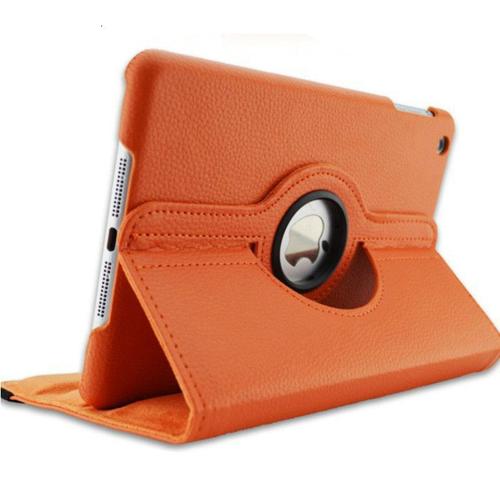 Pour Ipad Orange Ipad Pro 11 Pouces Étui En Cuir Pu Pour Ipad 2 3 4, Coque De Protection, Housse Rotative À 360 Degrés, Avec Support