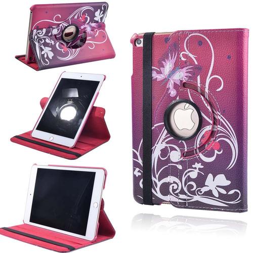 4. Papillon Rouge Ipad 2 3 4 Housse À Folio Rotatif De 360 Degrés Pour Tablette Apple, Ipad Mini Air, Étui Avec Emplacement De Stylo, En Cuir, Antichoc, Compatible Avec Modèles