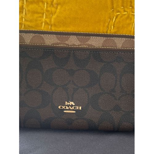 Coach large wristlet signature black large wristlet wallet