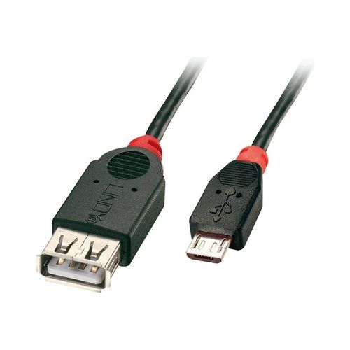 Lindy Premium - Câble USB - USB (F) pour Micro-USB de type B (M) - USB 2.0 OTG - 50 cm - moulé - noir