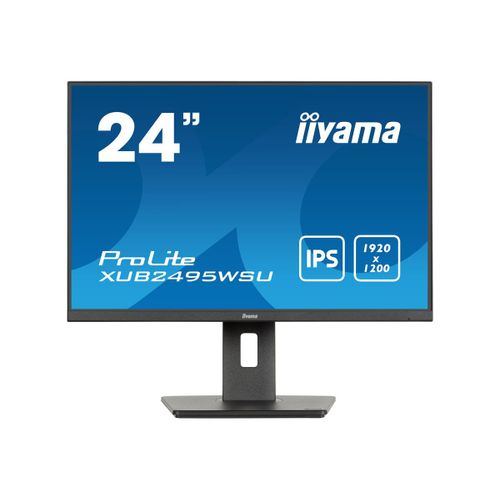 iiyama ProLite XUB2495WSU-B7 - Écran LED - 24" (24.1" visualisable) - 1920 x 1200 WUXGA @ 75 Hz - IPS - 300 cd/m² - 1000:1 - 4 ms - HDMI, DisplayPort - haut-parleurs - noir, mat