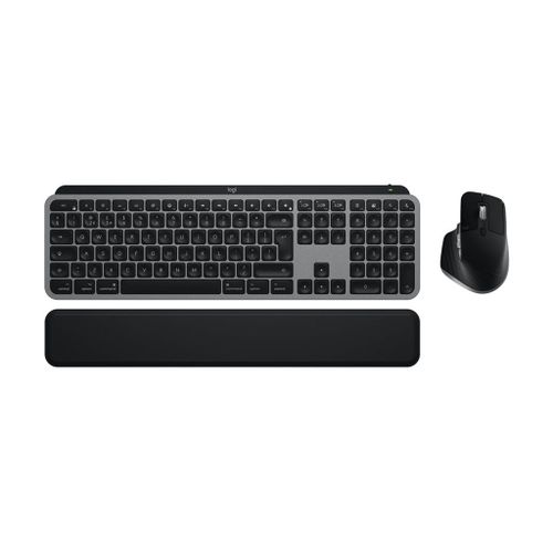 Logitech Master Series MX Keys S Combo for Mac - Ensemble clavier et souris - full size - rétroéclairé - sans fil - Bluetooth LE - QWERTY - International US - gris sidéral