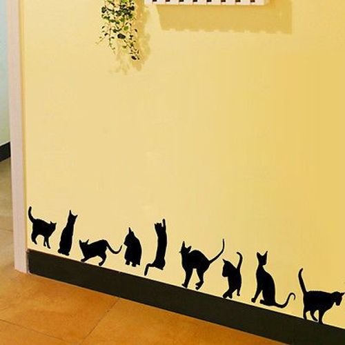 Autocollants Muraux Amovibles De 9 Chats, Stickers De Décoration Pour La Maison, Salon, Chambre D'enfants, Décalcomanies Artistiques, Diy Bricolage