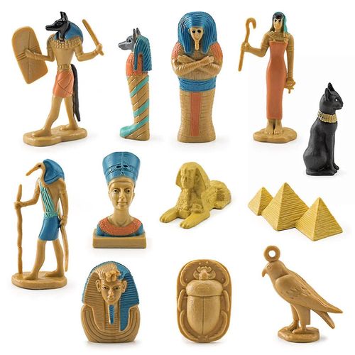 2024 12pcs gypte Ancienne Modle Jouet Ensemble Raliste Pyramide Sphinx Figurine Jouet Enfant Cadeau