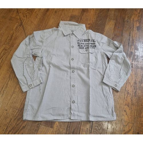 Chemise Manche Longue Blanche À Rayure Tape À L'?Il Taille 10ans
