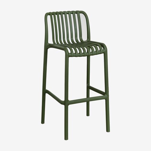 Pack De 2 Tabourets Hauts Empilables Wendell Vert Pesto ¿77 Cm