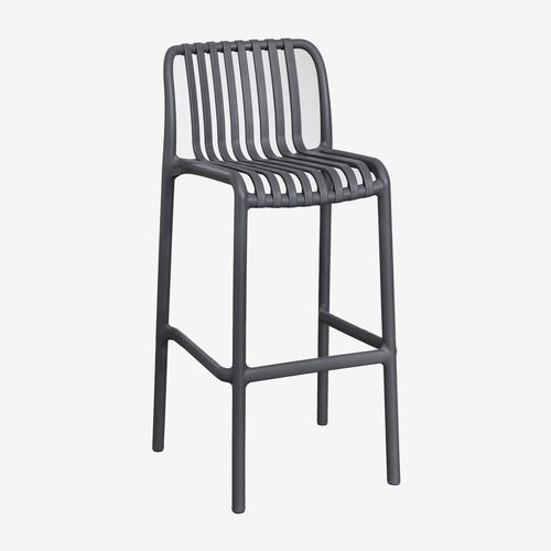Pack De 2 Tabourets Hauts Empilables Wendell Gris Graphite ¿77 Cm