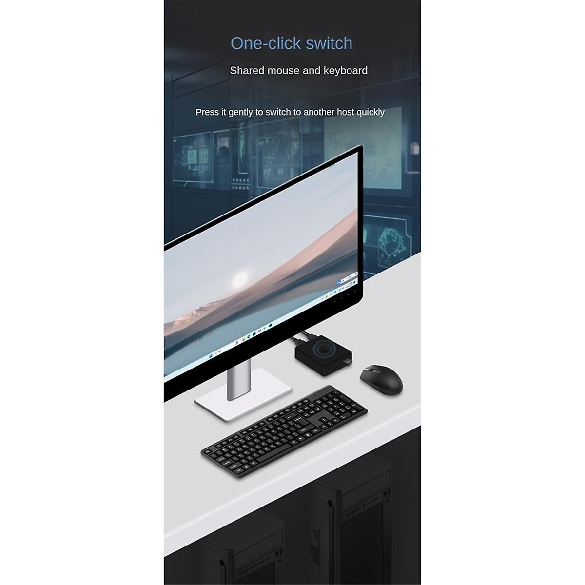 Usb 2.0 Kvm Switch 1x2/2x1 Switch Switcher Usb Splitter Shar... - 3