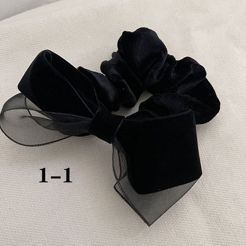 Black Mesh Velvet Butterfly Long Ribbon Hair Clip Elegant Style Women's Duck Mouth Hair Clip Fashion Women's Hair Accessories