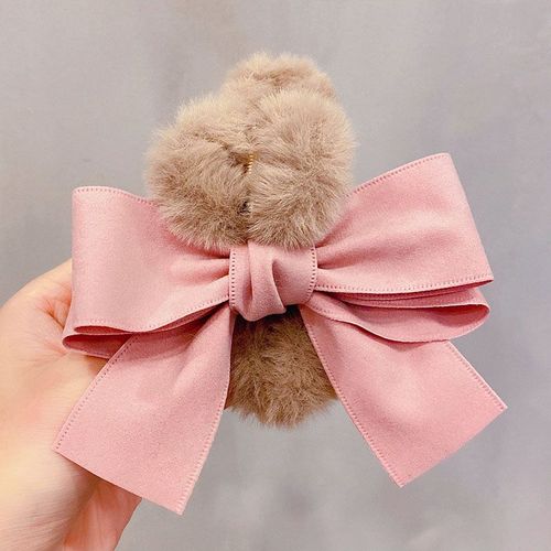 Grand N¿Ud En Velours Pour Femme, Accessoire De Coiffure En Peluche, Élégant, À La Mode, Collection Automne Et Hiver