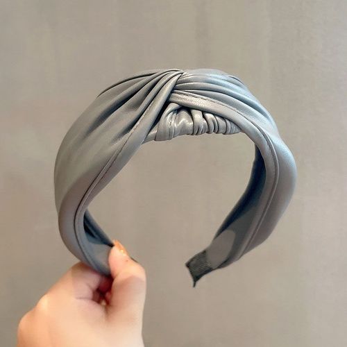 Serre-Tête En Cuir À Surface Brillante Pour Femmes, Accessoire De Coiffure À La Mode, Large, Élégant, Noué En Croix, Pour Filles