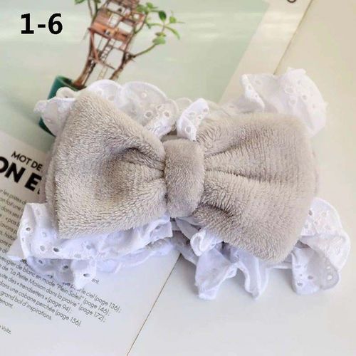 Bandeau À N¿Ud Papillon Pour Femmes, 6 Couleurs, Accessoire, Haute Élasticité, Dentelle, À Volants, Cerceau, Serre-Tête