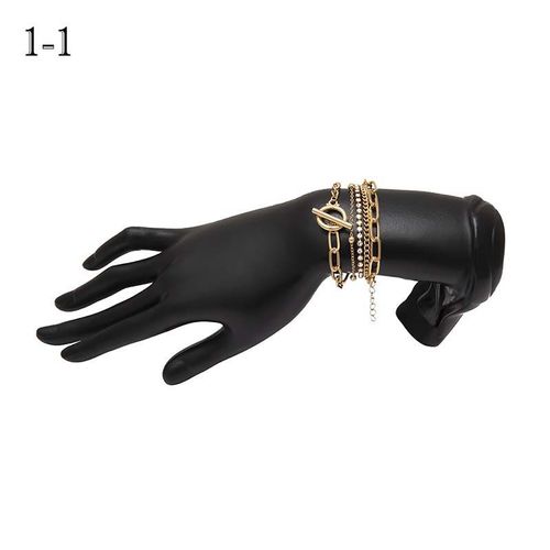 Bracelet Multicouche En Alliage De Strass Pour Femmes, Accessoire De Mode Simple Pour Filles, Chaîne À Main, Bijoux Creux