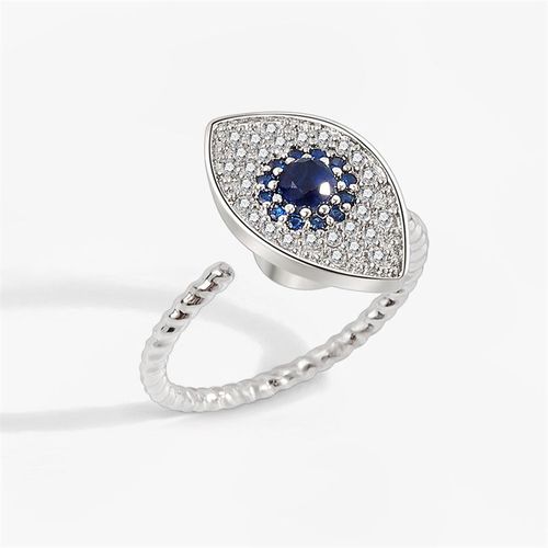 Bague Rotative En Argent Sterling 925 Pour Femme, Bijou Avec Oeil Du Diable, Zircon Bleu, Accessoires De Fête, Cadeau