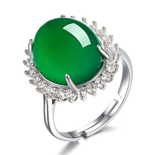 Bague Ovale En Argent Sterling 925 Pour Femme, Bijoux En Zircon, Cristal Vert Exquis, Accessoires Pour Dames, Cadeaux De Fête Des Mères
