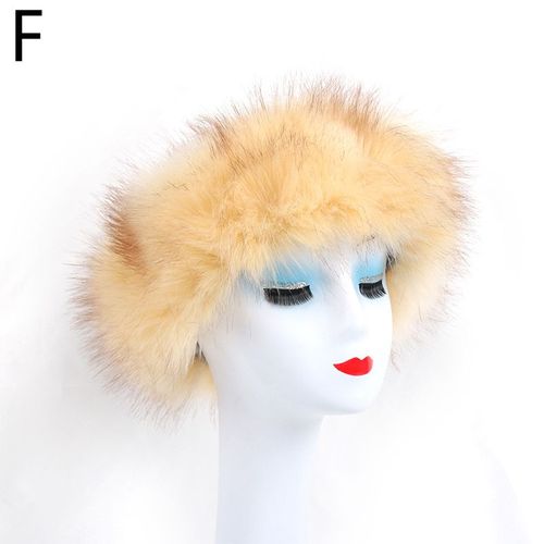 Bandeau En Fausse Fourrure Pour Femmes, Couvre-Chef Large Et Épais Pour Filles, Chapeau Russe, Turban Duveteux, Couvre-Chef, Accessoires De Ski