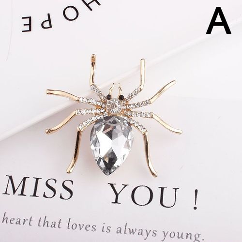 Broches Araignée En Cristal, Imitation Créative, Strass D'insecte En Métal, Accessoires Pour Vêtements, Bijoux De Fête, Cadeaux