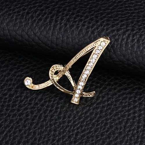 Jolie Broche En Forme De Lettre Pour Femmes Et Hommes, Strass, Couleur Argent, Cristal, Épingles Métalliques, Accessoires, Bijoux, Cadeau De Noël