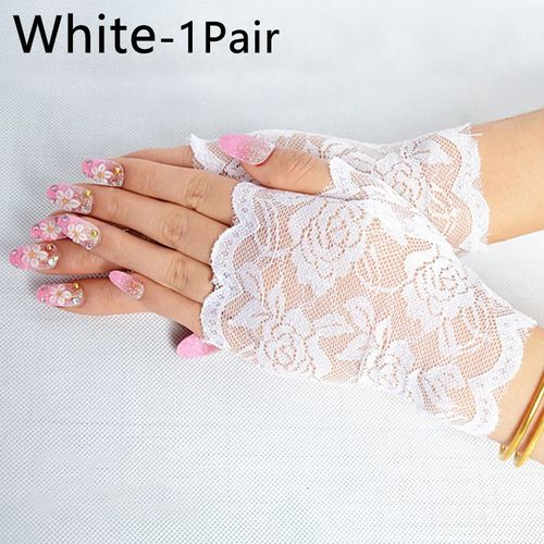 Gants De Marin Sexy En Dentelle Pour Femmes, Mitaines De Danse Pour Mariée, Demi-Doigt, Robe En Résille, Gants Courts