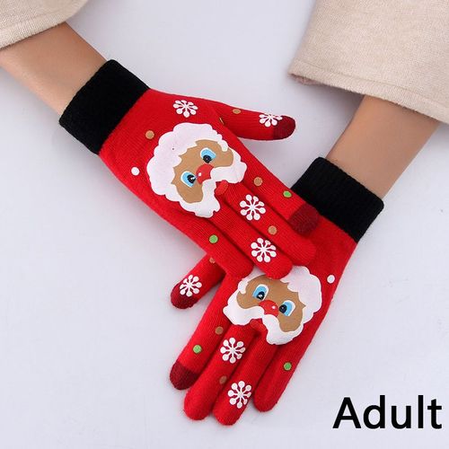 Gants Épais Tricotés À La Mode Pour Hommes, Femmes Et Enfants, Imprimés De Cerf, Chauds, Pour Ski De Noël, Automne Et Hiver