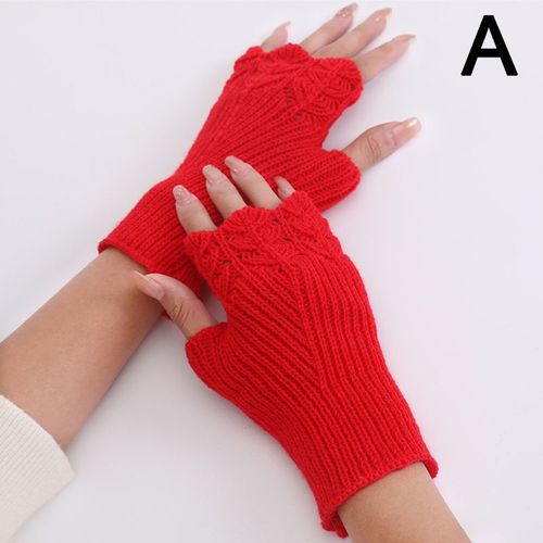 Gants D'hiver Sans Doigts Pour Femmes, Mitaines Tricotées En Laine Douce Et Chaude, Élégants, Poignet, Bras, Main, Demi-Doigt, Gants Courts Élastiques, Guantes