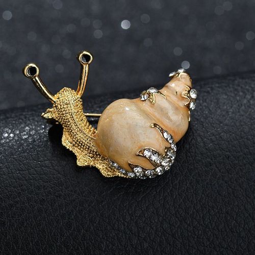 Broches Escargot En Strass Pour Femmes Et Hommes, Mignon Petit Insecte En Métal Émaillé, Bijoux Cadeaux De Haute Qualité