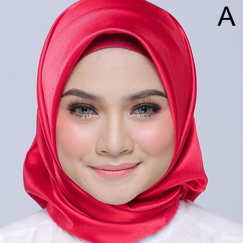 Foulard En Soie Pour Femmes Musulmanes, Hijab Instantané, Châle Carré En Satin, Pashmina, Bandana Islamique, Turban