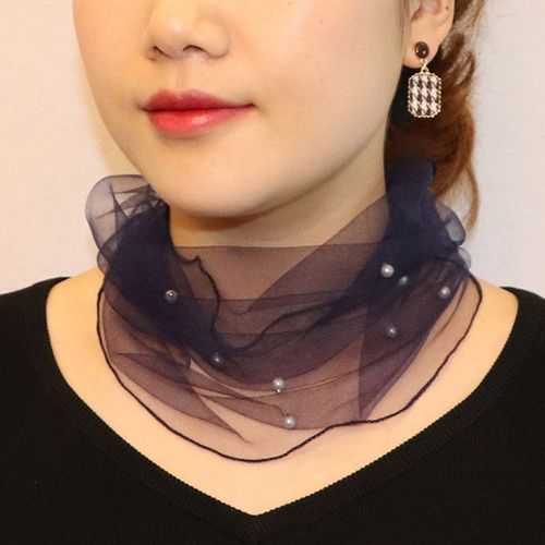 Foulard En Fil De Perles Pour Femmes, Accessoire Assorti, Faux Col, Couvre-Chef, À La Mode, Printemps, Été, Automne