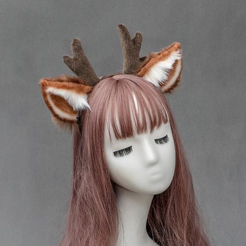 Serre-Tête En Fausse Fourrure Avec Oreilles En Peluche, Accessoire De Déguisement Pour Les Fêtes De Noël