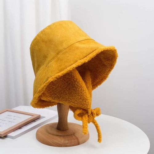 Chapeau De Protection Des Oreilles En Velours D'agneau Pour Femmes Et Filles, Seau Chaud, Casquette De Pêcheur En Peluche Avec Protège-Oreilles, Nouvelle Collection Automne Hiver 2020