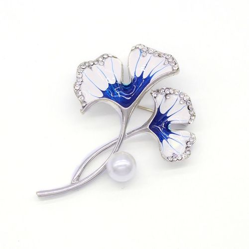 Broche Ginkgo Pour Femmes Et Hommes, Jolie Broche En Métal, Couleur Or Et Argent, Accessoires Pour Vêtements, Bijoux
