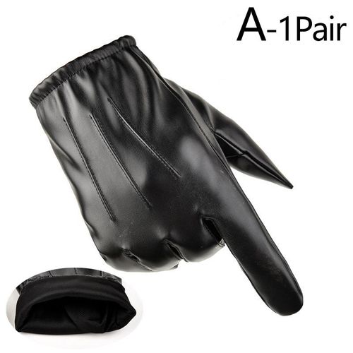 Gants D'hiver En Cuir Pu Et Cachemire Pour Hommes Et Femmes, Mitaines De Conduite Chaudes, Imperméables, Pour Le Ski Au Volant