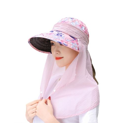 Chapeau D'été Coréen Pour Femmes, Casquette De Soleil Uv, Visière De Voyage Pliable Pour L'extérieur, Protection Du Visage Et Du Cou À Large Bord, Chapeaux De Plage