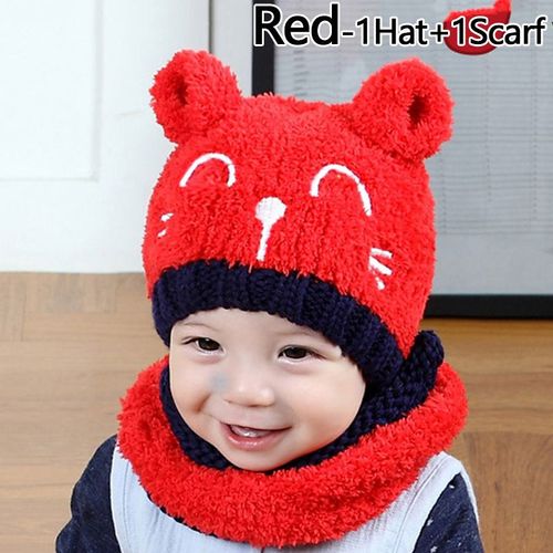 Ensemble De Chapeaux Et Écharpes Tricotés Pour Bébé, Garçons Et Filles, À Col Rond, Pour Garder Au Chaud, Nouvelle Collection Automne Hiver